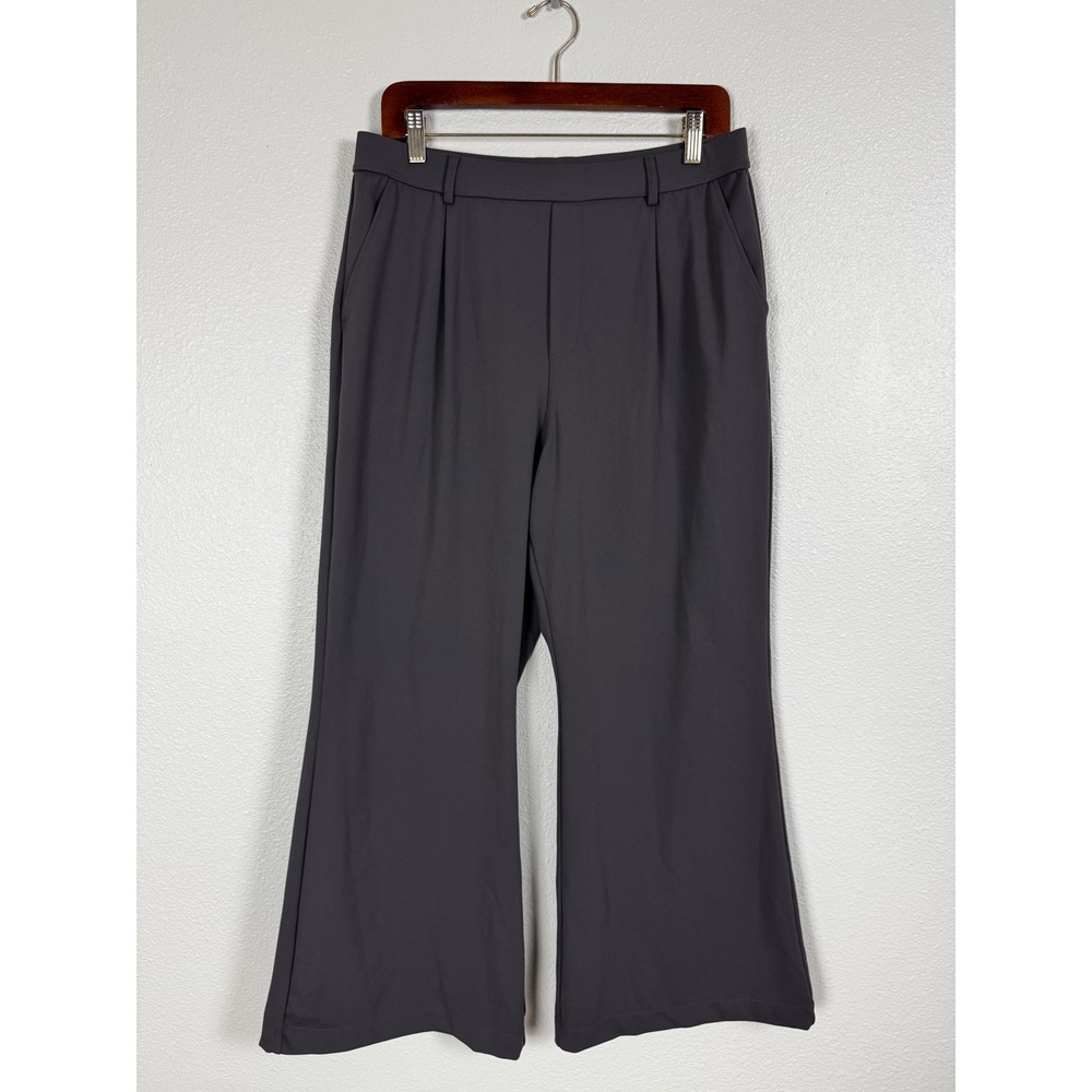 Halara Pants Womens Large Grey Flex DayStretch High Waisted Pocket Work Flare